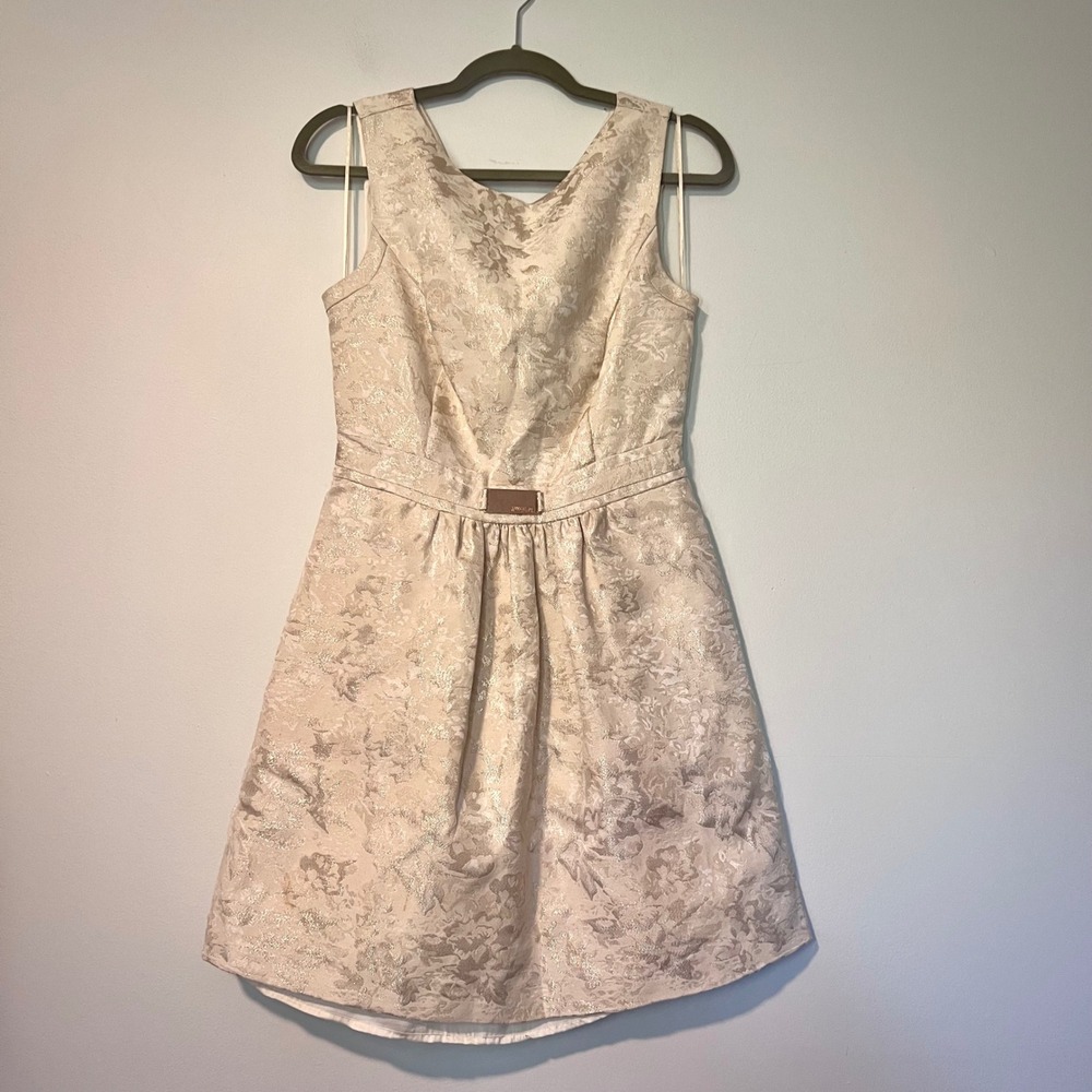 Sleeveless Fit and Flare Dress Floral Jacquard Party Cocktail Size‎ Unknown